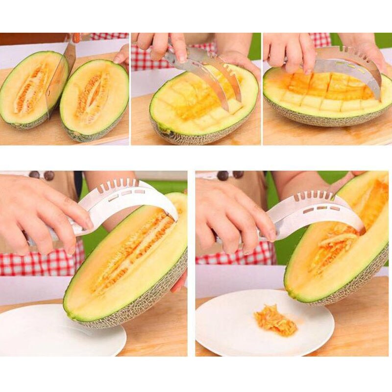 Vandmelonskærer multi melon ske skive skære maskine rustfrit stål vindmølle frugt husstand artefakt køkken værktøj