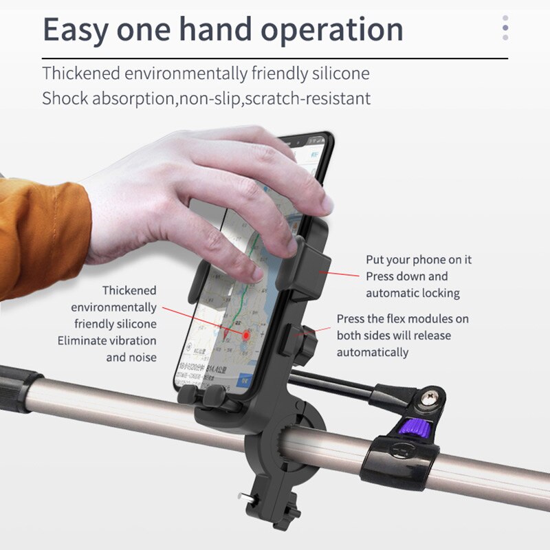 Lauwexe – Support téléphone portable vélo étanche – Rotation 360° – Compatible guidons 22-28 mm – Protection IPX6 – Ajustable pour smartphones jusqu'à 6,7 pouces