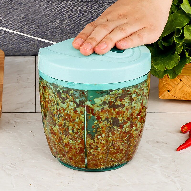 Picadora de carne YAJIAO multifunción de 900ML, procesador de alimentos para cocina, carne, fruta, Salsa, pimienta, cebolla, nuez, picadora manual