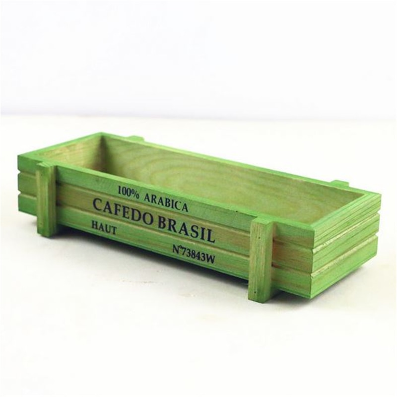 Colourful Rectangle Plant Pot Decorative Wooden Plant Flower Boxes Garden Crates Table Flower Pot Garden Home Decor