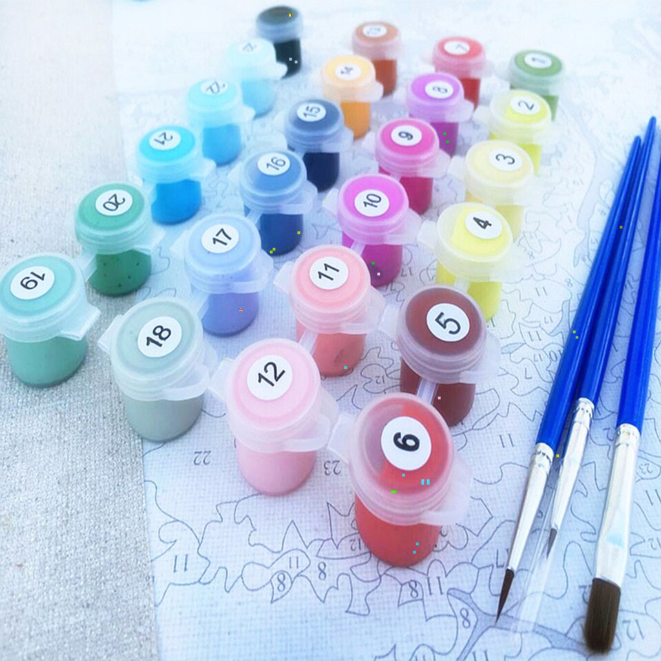 HUACAN pintura al óleo por números paisaje DIY fotos por números Paisaje del mar Kits de dibujo lienzo pintado a mano decoración del hogar
