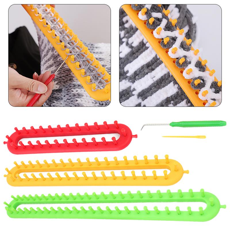 47cm DIY Knitting Knitting Machine Plastic Rectangle Hat Knitting Tool Hat Scarf Knitting Machine Crochet Sewing Weaving Tool