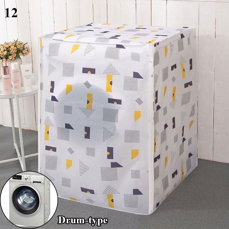 Housse de Protection pour Machine à laver, imprimé géométrique, Protection contre la poussière, étui étanche pour Machine à laver/chargement frontal: 12
