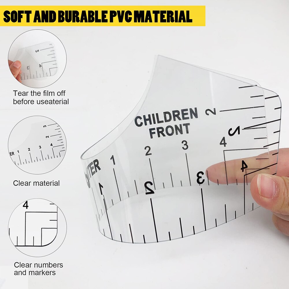 9 Pcs T-Shirt Rulers to Center Designs,Tshirt Ruler Guide for Vinyl Alignment,Shirt Front Back Measurement Tool for Heat Press