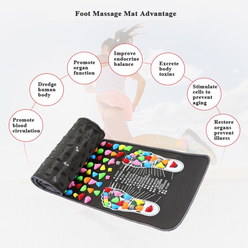 Fodmassager zoneterapi gangsten smertelindring fod ben massagemåtte sundhedspleje akupressur fodmassagemåtte