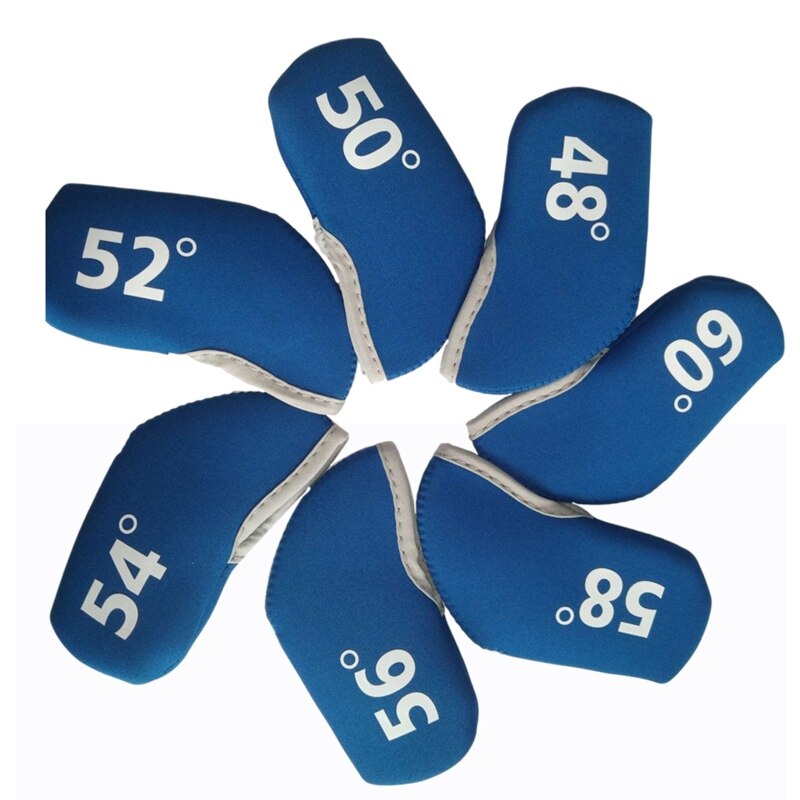 6Pcs Golf Club Covers Synthetic Neoprene Deluxe Golf Sand Wedge Head Covers Golf Headcovers for Main Golf Putter Clubs: Blue