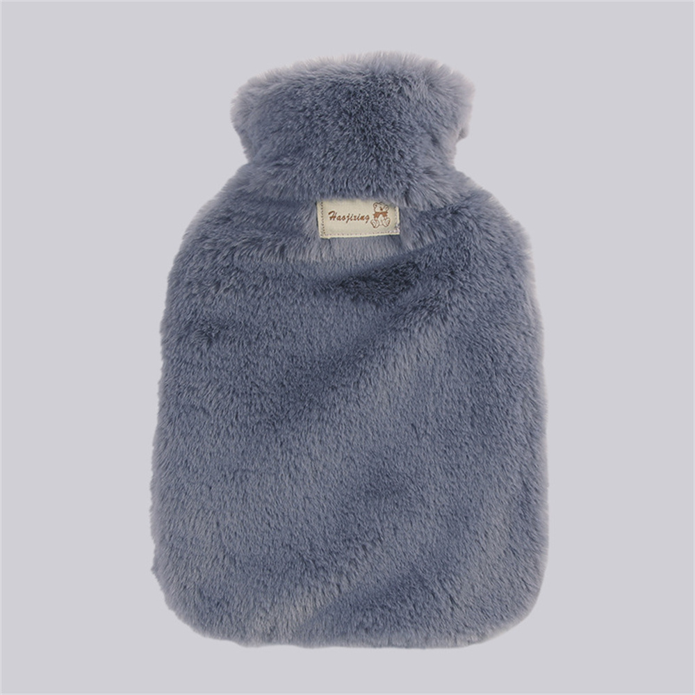 2l Heetwaterzak Beschermhoes Winter Afneembare Pluche Hoes Koud-Proof Warm Nepbont Fleece Hoes Voor Warmtebehoud: Rood