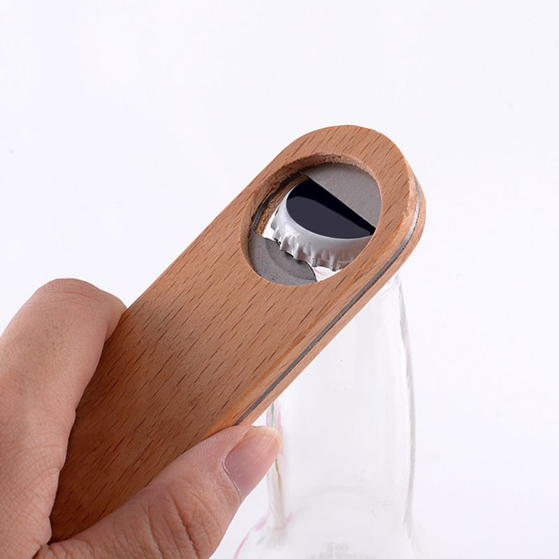 Hout Platte Bier Flesopener Vintage Houten Handvat Wijn Bier Openers Kitchen Bar Gereedschap