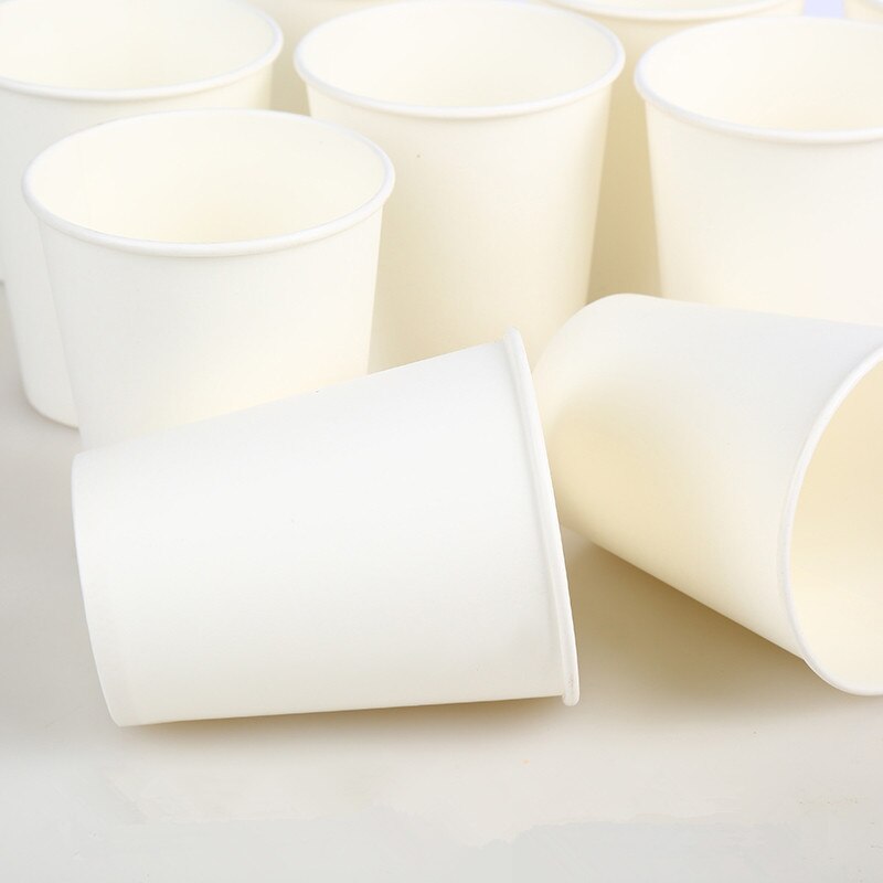 100Pcs Dikke Witte Papier Cup Wegwerp Thee Melk Kopje Koffie Cup Feestartikelen