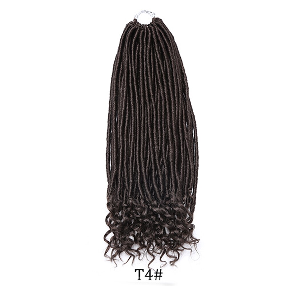 Lot Faux Locs Straight Crochet Hair Goddess Locs with Curly Ends 16 Inch Synthetic Prelooped Crochet Twist Hair Extensions: 20inch  T4