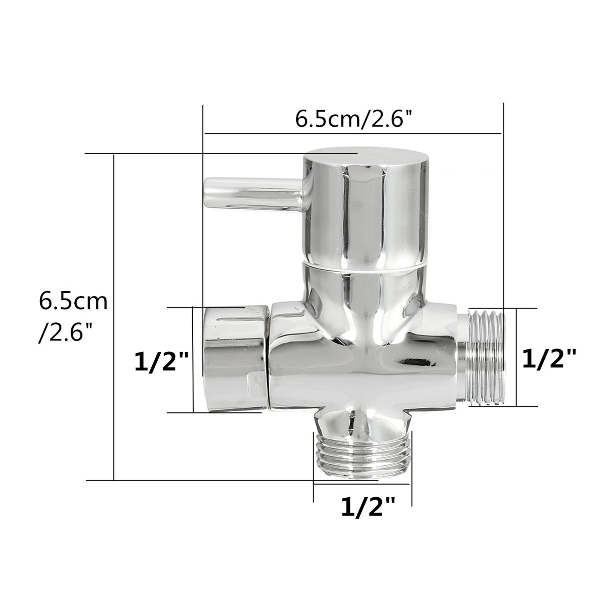 Brass Diverter Valve 3 way Water Separator Shower Tee Adapter Adjustable Shower Head Diverter Valve Bathroom Accessories
