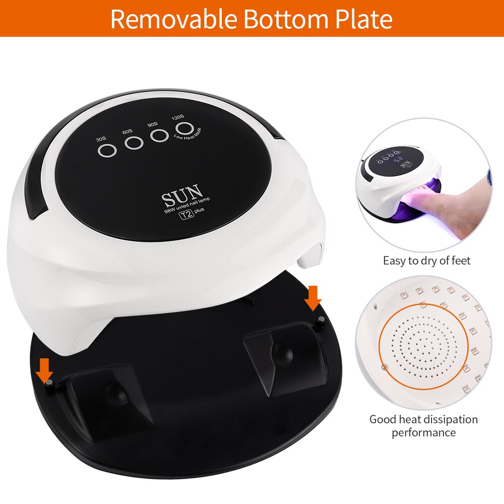 Lámpara UV grande de tipo lámpara de secador de uñas LED, gran espacio para uso en manos y pies, secado rápido, 98W 42 LED