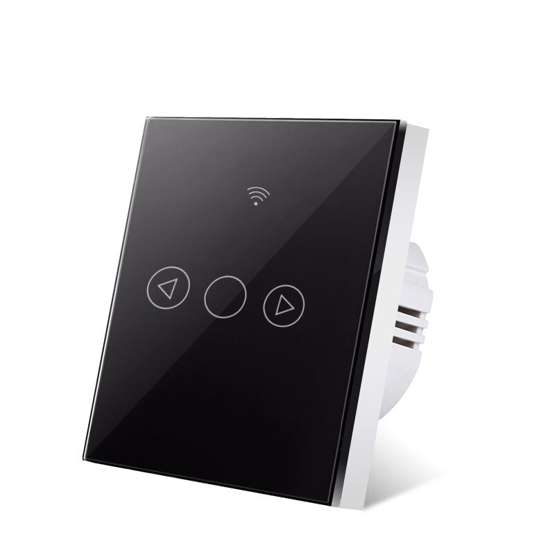 ACUS – interrupteur tactile wifi, 1 bouton, 1 voie, pour luminaire mural, lumière à intensité réglable, compatible avec Alexa et Google Home Assistant, standard ue: black