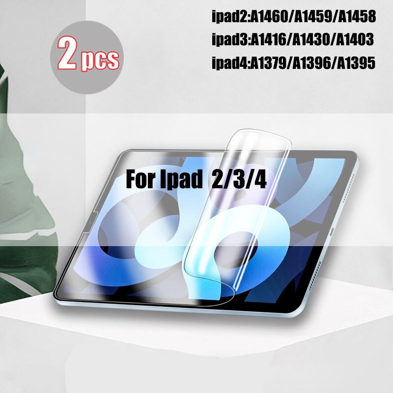 2 sztuk hydrożel Film dla Ipad Pro 11 12.9 2021 10.2 10.5 ekran Protector dla Ipad Air Mini 6 5 4 2 3 9 8th 7th Gen 2020 bez szkła: For ipad 2 3 4 gen