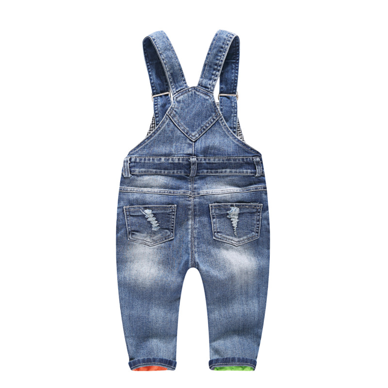 Jeans à bretelles pour bébés, salopette pour garçons et filles, combinaison pour enfants, pantalons siamois beurre, 1-4T, printemps-automne