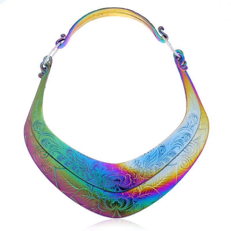 LZHLQ Chunky Punk Style Necklace Women Collar Necklace Girls Jewelry: Colorful