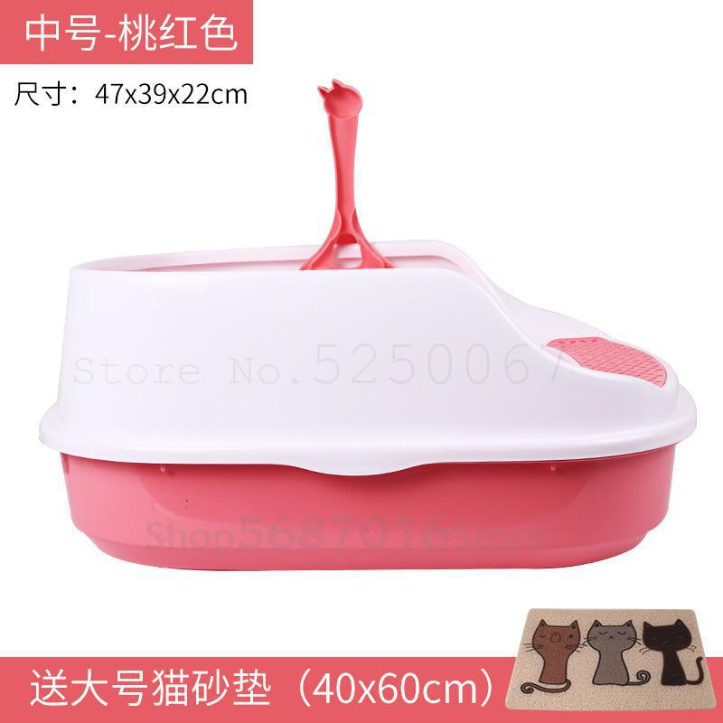 Cat Sand Pot Semi-closed Cat Toilet Anti-splash Small Kitten Feces Open Sand Pot Cleaning Supplies Big Size: Model4