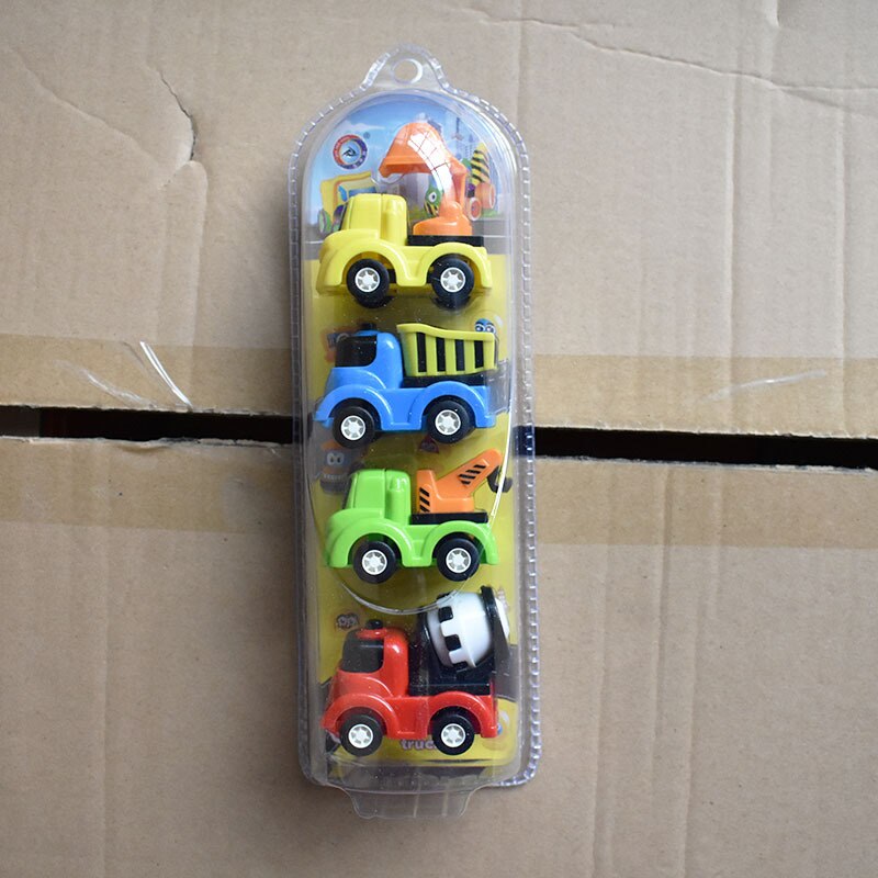 4PCS/Set Catoon Engineering Vehicle Truck Cute Model Toy Random Color