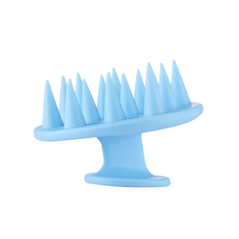 Siliconen Shampoo Hoofdhuid Haar Massager Shampoo Massage Kam Bad Massage Borstel Scalp Massager Douche Borstel Kam Care Tool: Blue