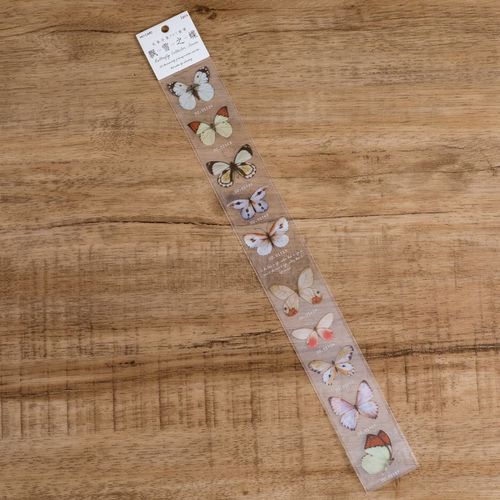 Sommerfuglesamler-serie maskering washi tape retro dekorativt selvklæbende tape gør-det-selv scrapbog klistermærke etiket papirvarer: 07