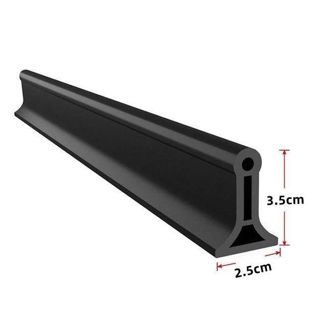 Bathroom Water Stopper Shower Barrier Door Threshold Water Blocking Wash Basin Splashproof Bendable Silicone Sealing Dam Barrier: black / 79.3mm