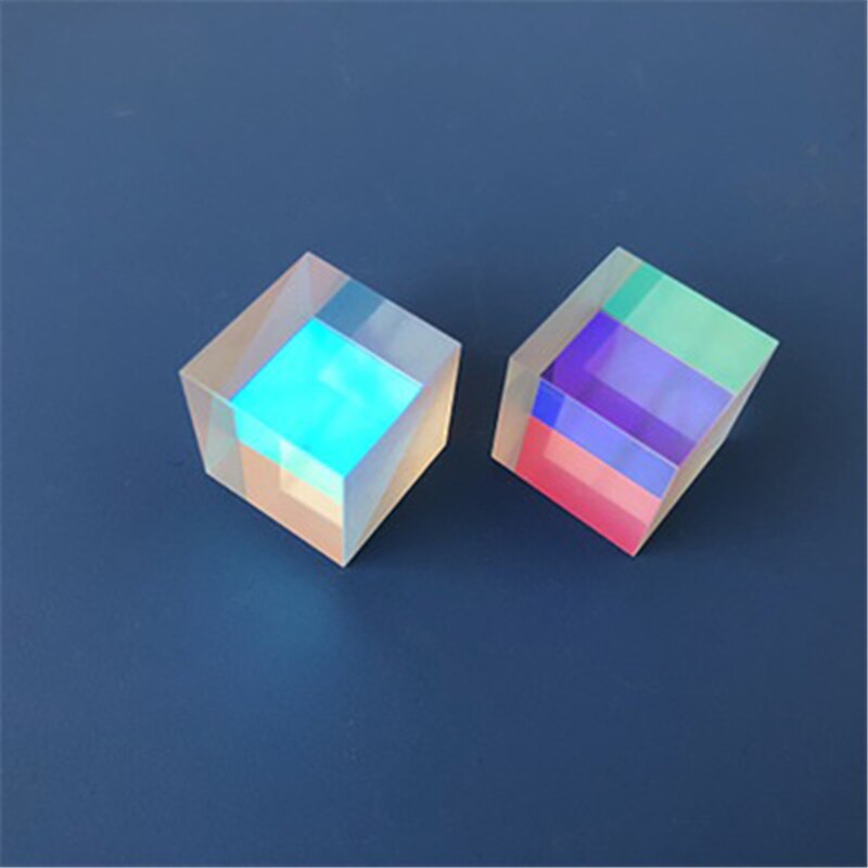 Prisma de cristal de seis lados brillantes, prismas divisorias de haz de luz, lentes de experimento óptico, accesorios de fotografía de arco iris, 20x20x20