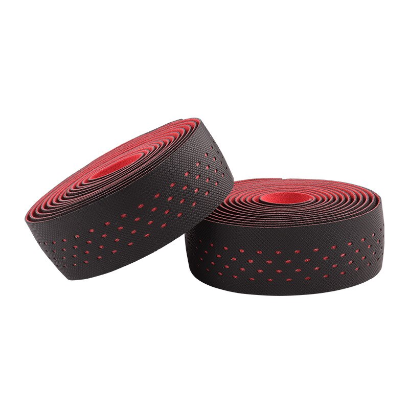 ! Road Bike Bar Tape Lederen Antislip Textuur Fietsstuur Lint Bar Tape: Black and red