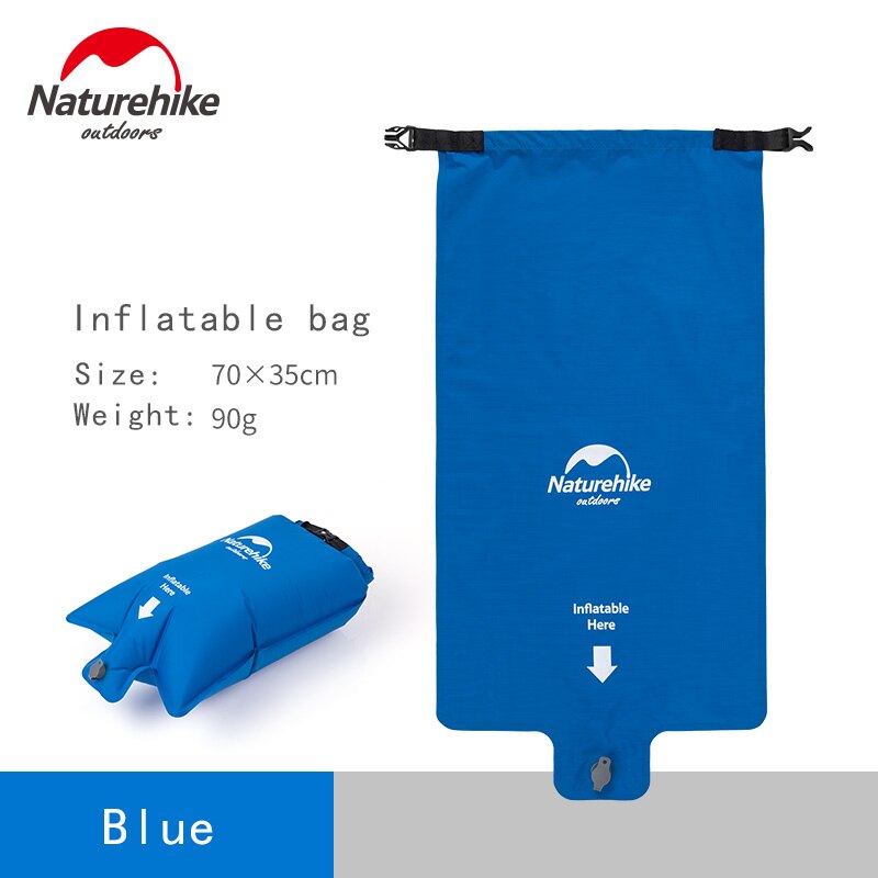 Naturehike Ultralight Outdoor Inflatable Cushion Sleeping Camping Mat Sleeping Pad Mattress Camping Hiking Travel Air Bed: Blue bag