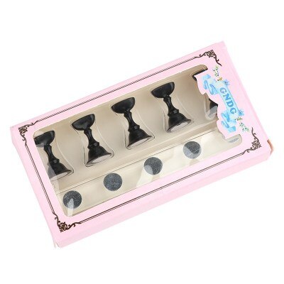 Nagelhouder oefentraining schaakstukken oefenbeugel plaatondersteuning magnetische basis magneet display frame doe-het-zelf manicure gereedschap: Zwart