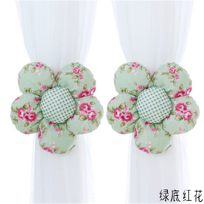 Moderni violetti perinteinen kiinalainen auringonkukka punainen kukka verhopidike verhotarvikkeet koriste verho solmiot cp -hm371*3: Vihreä