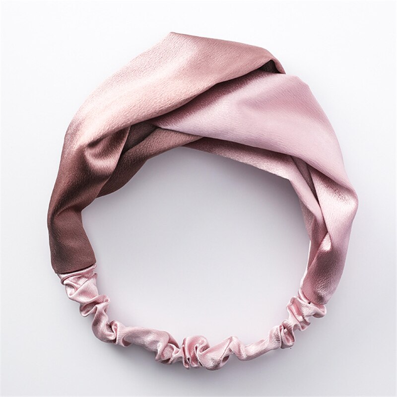 Mode Vrouwen Faux Zijde Effen Haarband Eenvoudige Elastische Haarband Retro Cross Hoofdbanden Bandana Satijn Haar Touw Haaraccessoires