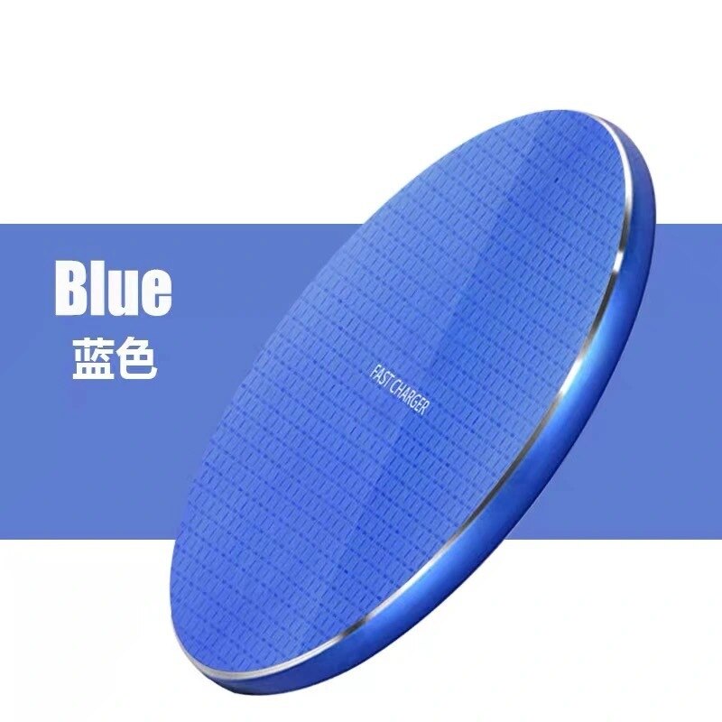 10W 15W Qi Draadloze Oplader Pad Voor Iphone X Xr Xs Max 8 Snelle Wirless Opladen Voor Samsung huawei Telefoon Qi Lader Draadloze: BLUE