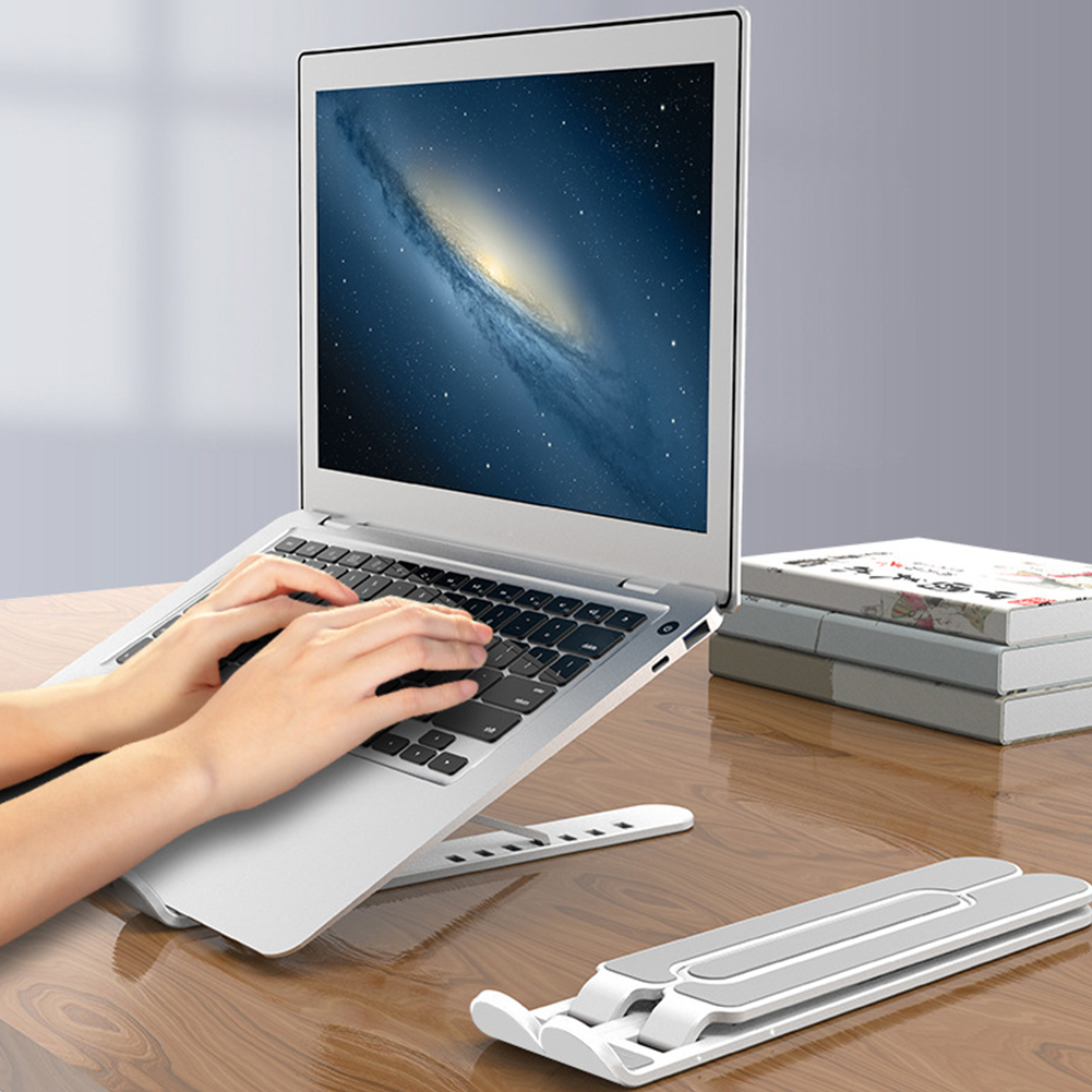 Verstellbare faltbare aluminiumlegierung stützbasis laptopständer rutschfeste kühlhalterung ausgehöhlt reise tragbar multi-winkel