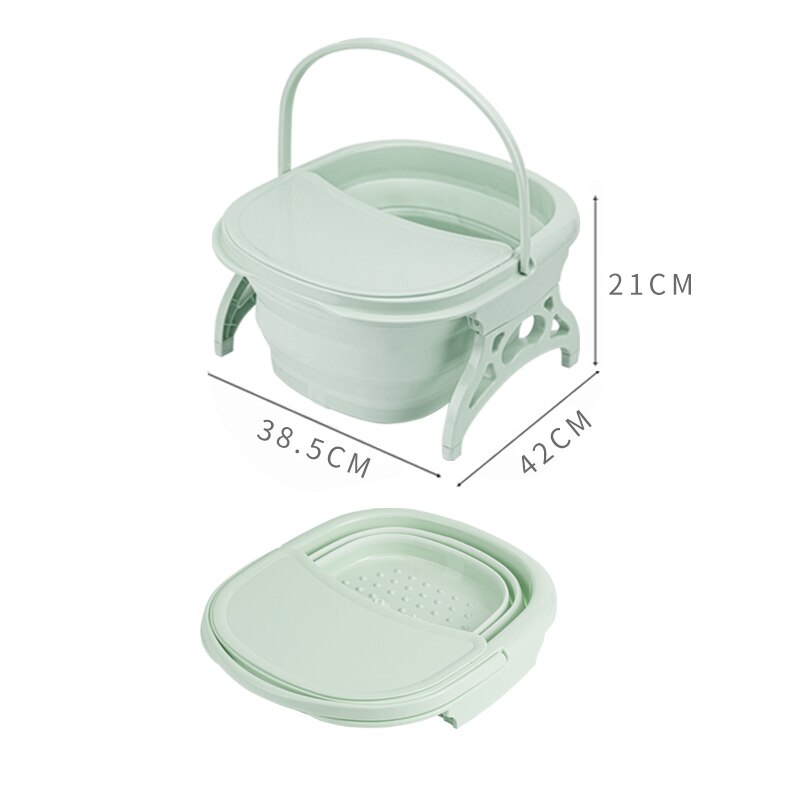 Bañera plegable para pies, con tapa, Sauna, Cubo de masaje espumoso, baño de pies, lavabo portátil plegable, bañera de pies, jacuzzi: Green