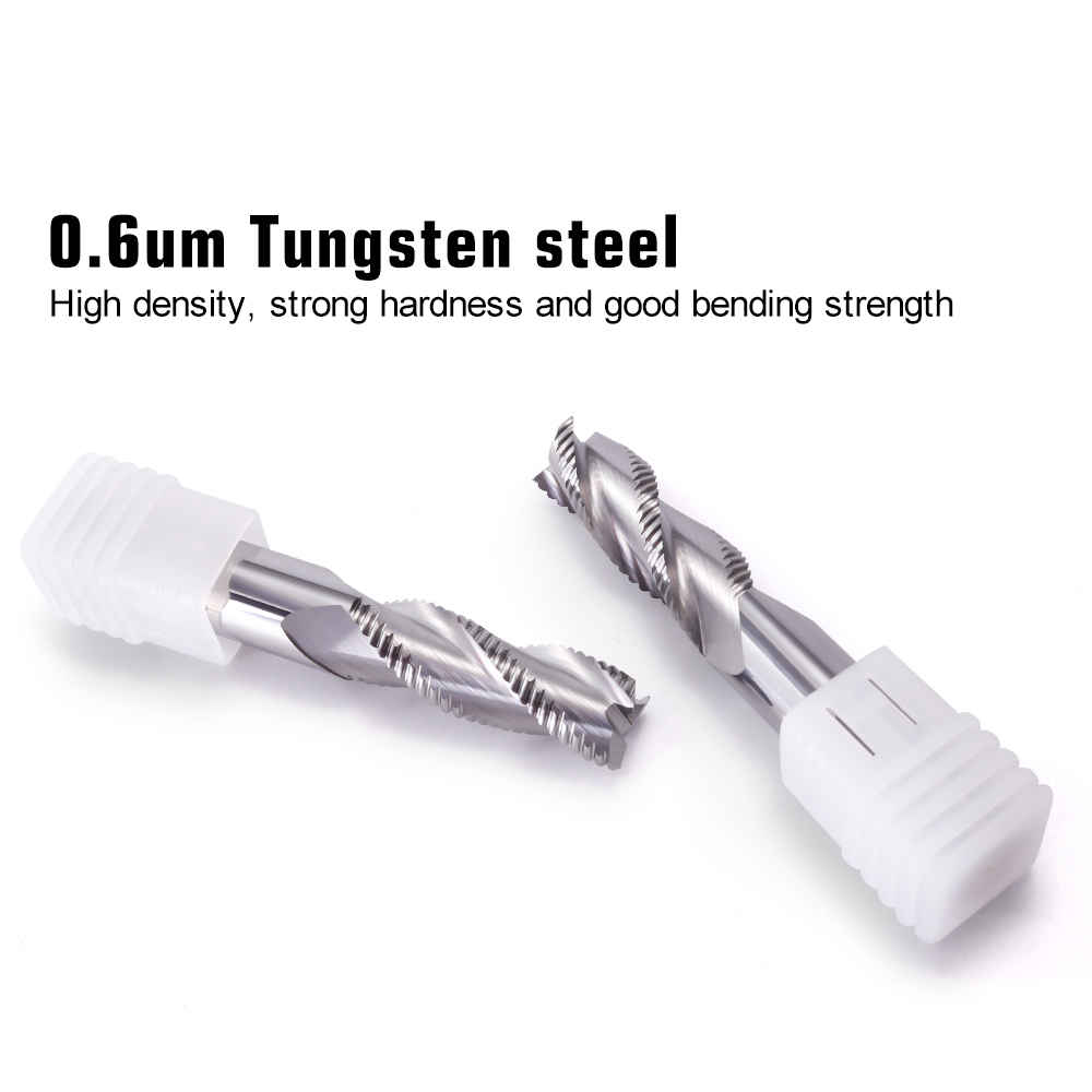 Vack HRC55 Voorbewerken End Mill Carbide 3 Fluiten Voor Staal Ijzer Aluminium Acryl Hout Frees 6 10 12Mm cnc Frezen