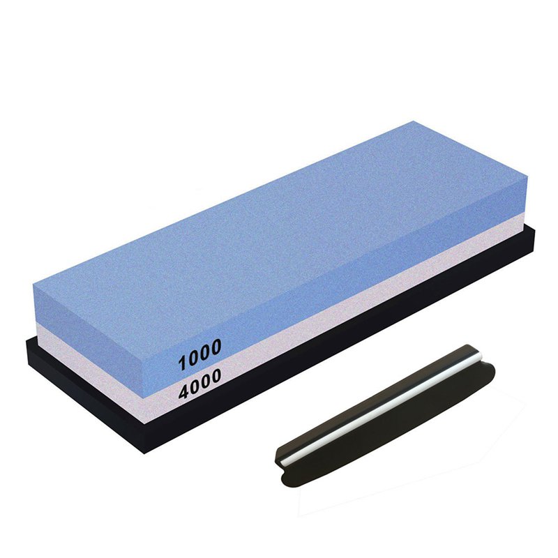 Whetstone, Double-Sided Knife Sharpening Stone Set Grit 1000/4000 Knife Sharpener Combination Waterstone Kits with Non-slip Sili: Blue