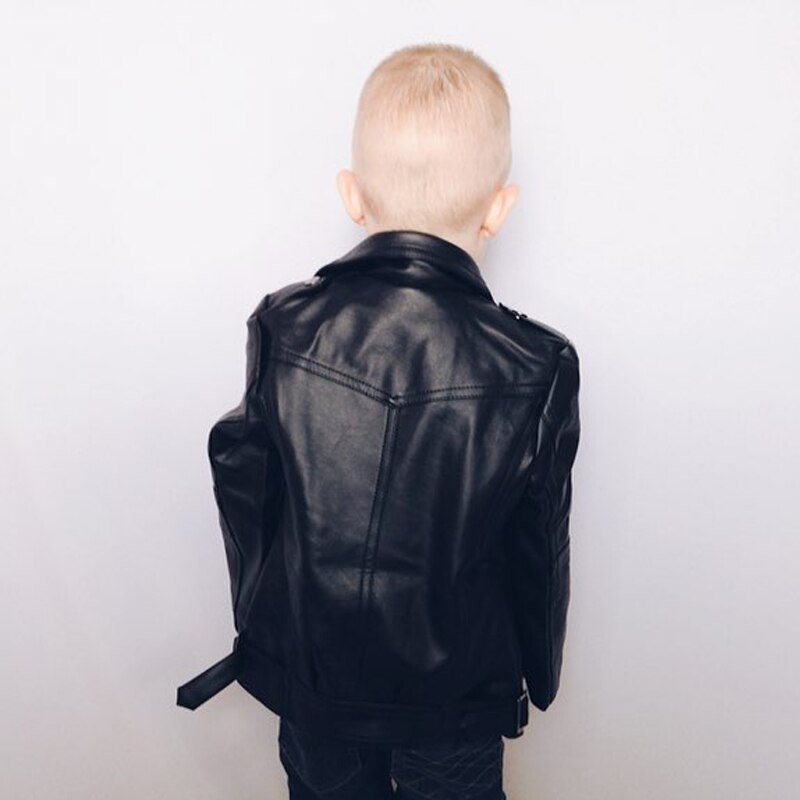 1-7 år drenge læderjakke børnetøj drenge piger langærmede pu motorcykel læder baby forårsjakker