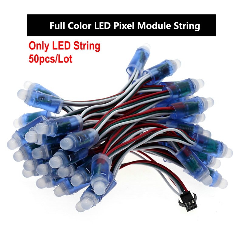 WS2811 RGB LED Module IP68 Waterproof DC5V Full Color LED Pixel Module String Point Lights 50Pixels/Piece with 17key Controller: Only LED String