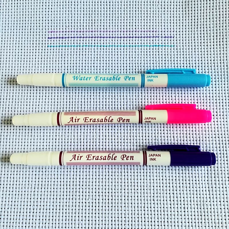 Rotulador textil de doble cara, rotulador borrable de agua, color rosa, bolígrafo neumático borrable púrpura, marcadores para tela, accesorios de costura