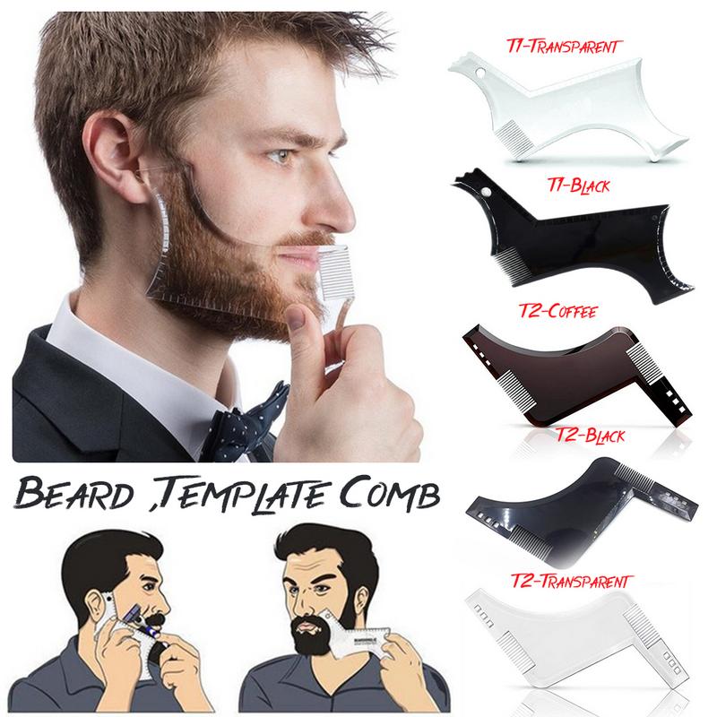 Men's Beard Shaping Styling Template Comb Men's Beards Combs Beauty Tools All-In-One Tool Beard Shaping Tools