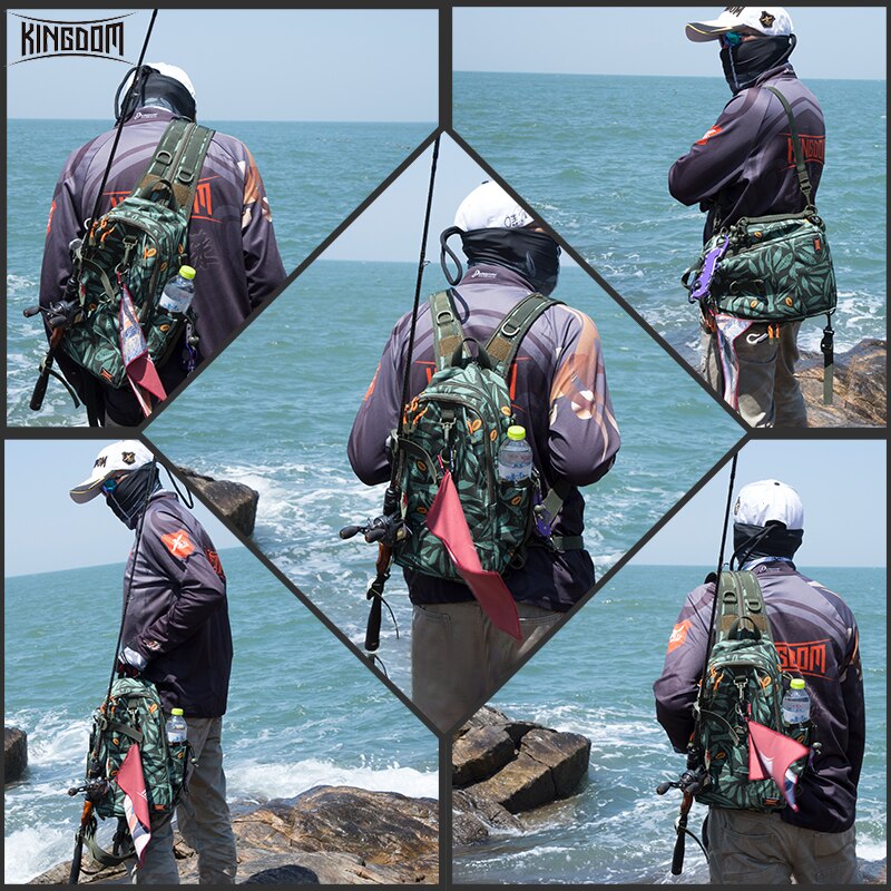 Kingdom Fishing Bag Outdoor Backpack Waterproof 1000D Nylon Material Strong Durable Multi-functional Large Capacity Model LYB-17