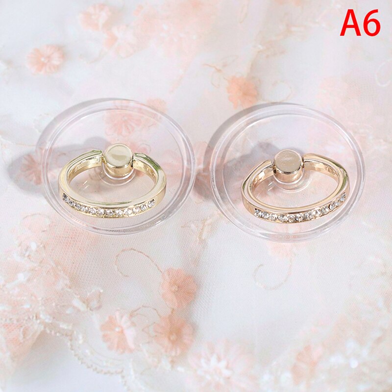 2 Stuks Transparante Mobiele Telefoon Houder Ring Universele Ondersteuning Vinger Ring Houder: A6