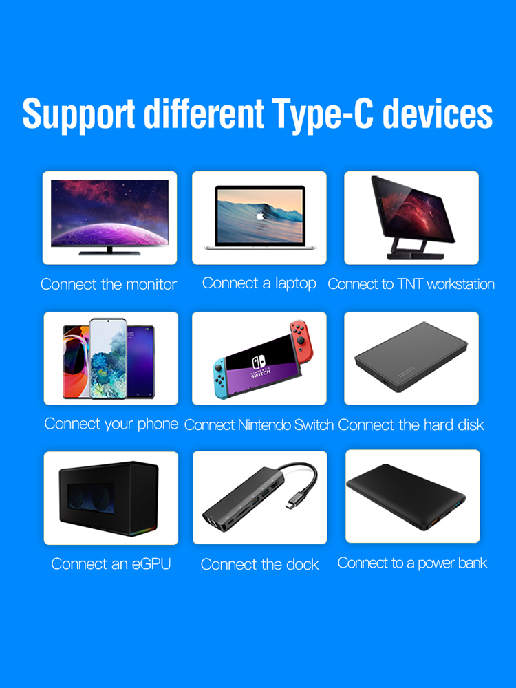 Thunderbolt 4/3Cable USB4 40Gbps USB Type C to Type C PD 100W 8K Cable Data Transfer USB-C Cable for Macbook Thunderbolt 4 Cable