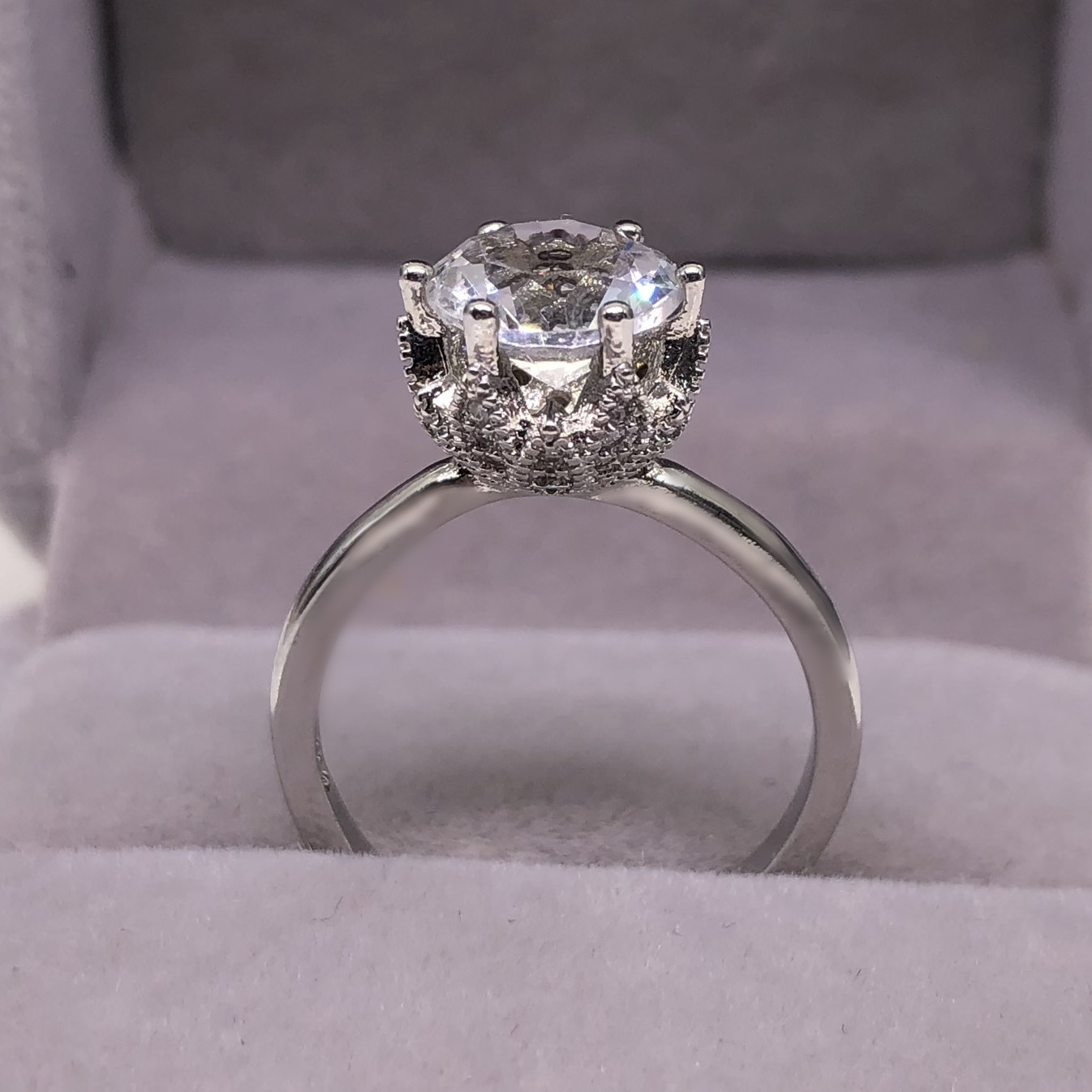 Hvid/rosa guld vielsesringe til kvinder 2ct 6 kløer diamant brudeforlovelsesringe damer trendy smykker tilbehør