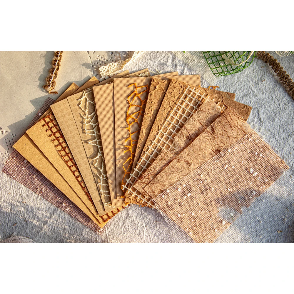 Mr. Paper 6 Style 16pcs/pack Light Retro Hollow Handbook Decorated Base Paper Blend Materials DIY Notebooks Dairy: WHITE