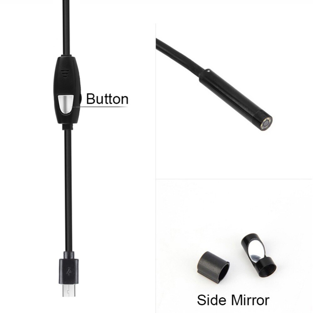 5.5mm Lens Android OTG USB Endoscope Camera 2M Smart Android Phone USB Borescope Inspection Snake Tube Camera 6LED