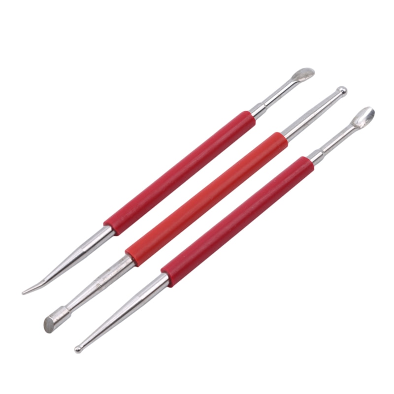 3pcs/set Soft Pottery Tools Red Stick Pottery Clay Tools Sculptor Clay Plastic Tools DIY Craft: Default Title