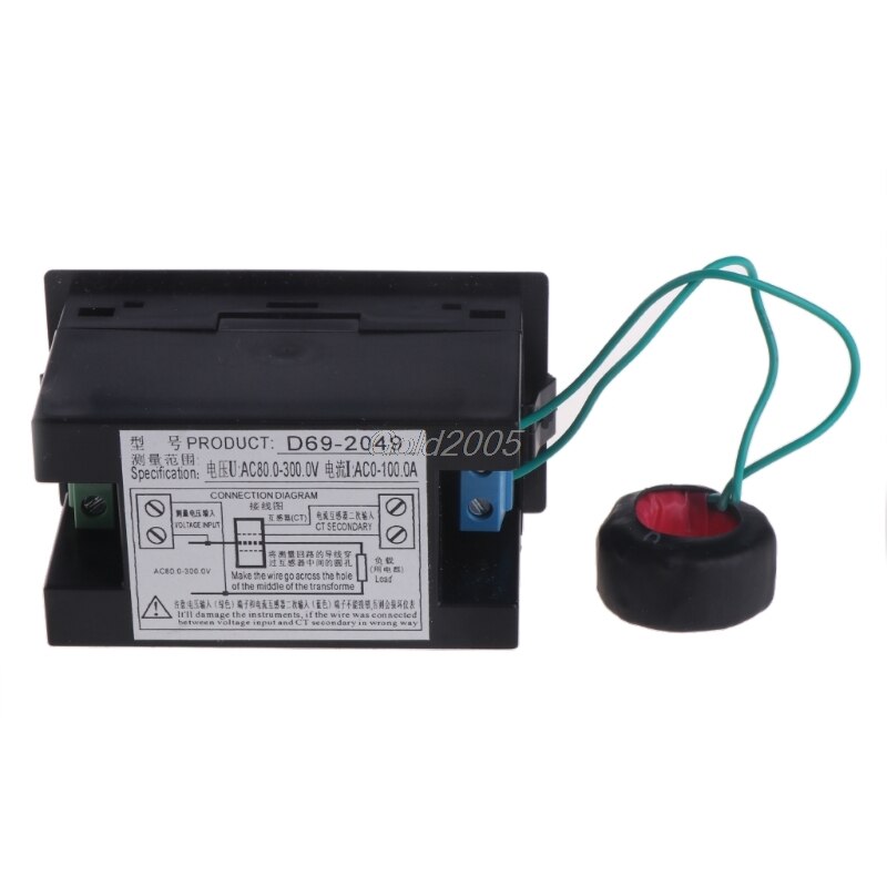 AC 80-300V Voltmeter Ammeter Power Energy Meter Volt Amp Power Kwh Meter 100A CT G07 Whosale