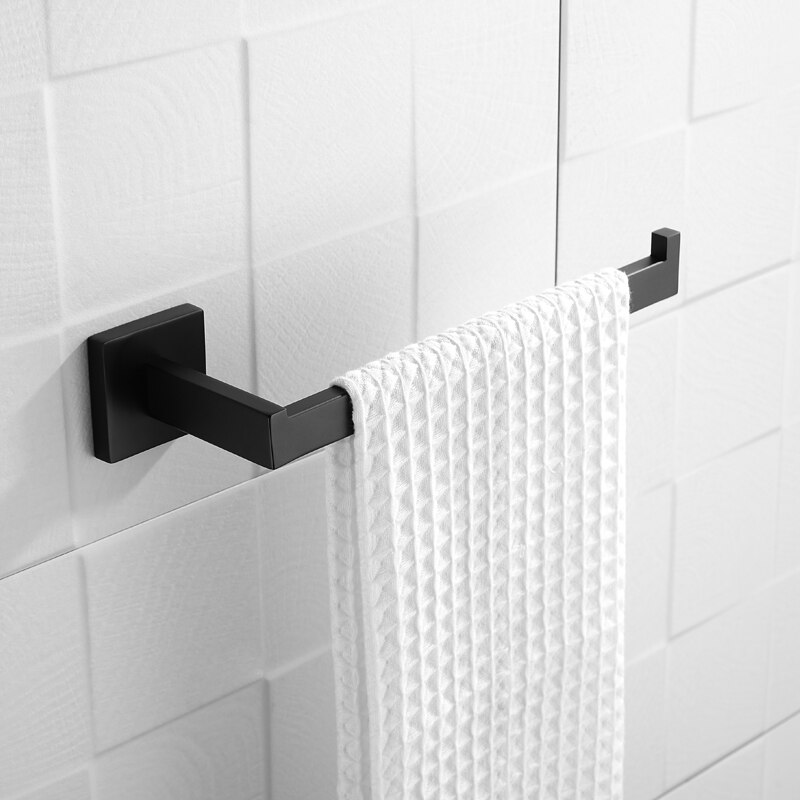 304 rustfrit stål mat sort bad hardware sæt håndklæde bar kappe sæbe fad toilet børste papirholder badeværelse tilbehør