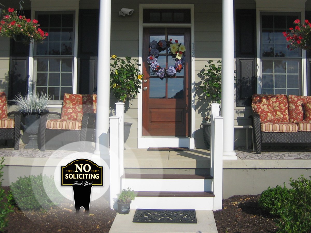 Signs Authority No Soliciting Outdoor Metal Yard Sign for Home, House and Business | Made with Heavy Duty DiBond Aluminum